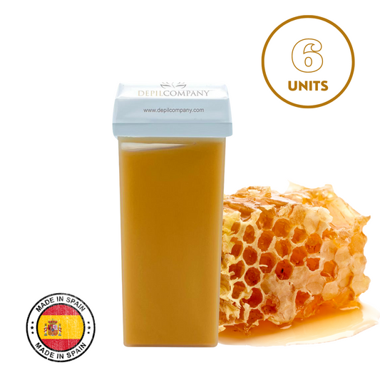 Depilcompany Roll-on Honey Wax, 6 units pack, with honeycomb background