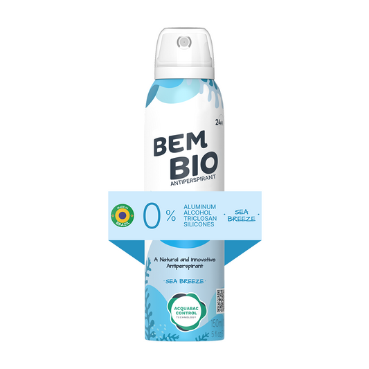 Bem Bio Sea Breeze Biotranspirant Deodorant Natural, Aluminum-Free, Vegan, 24-Hour Protection, 150ml (5.07 fl oz)