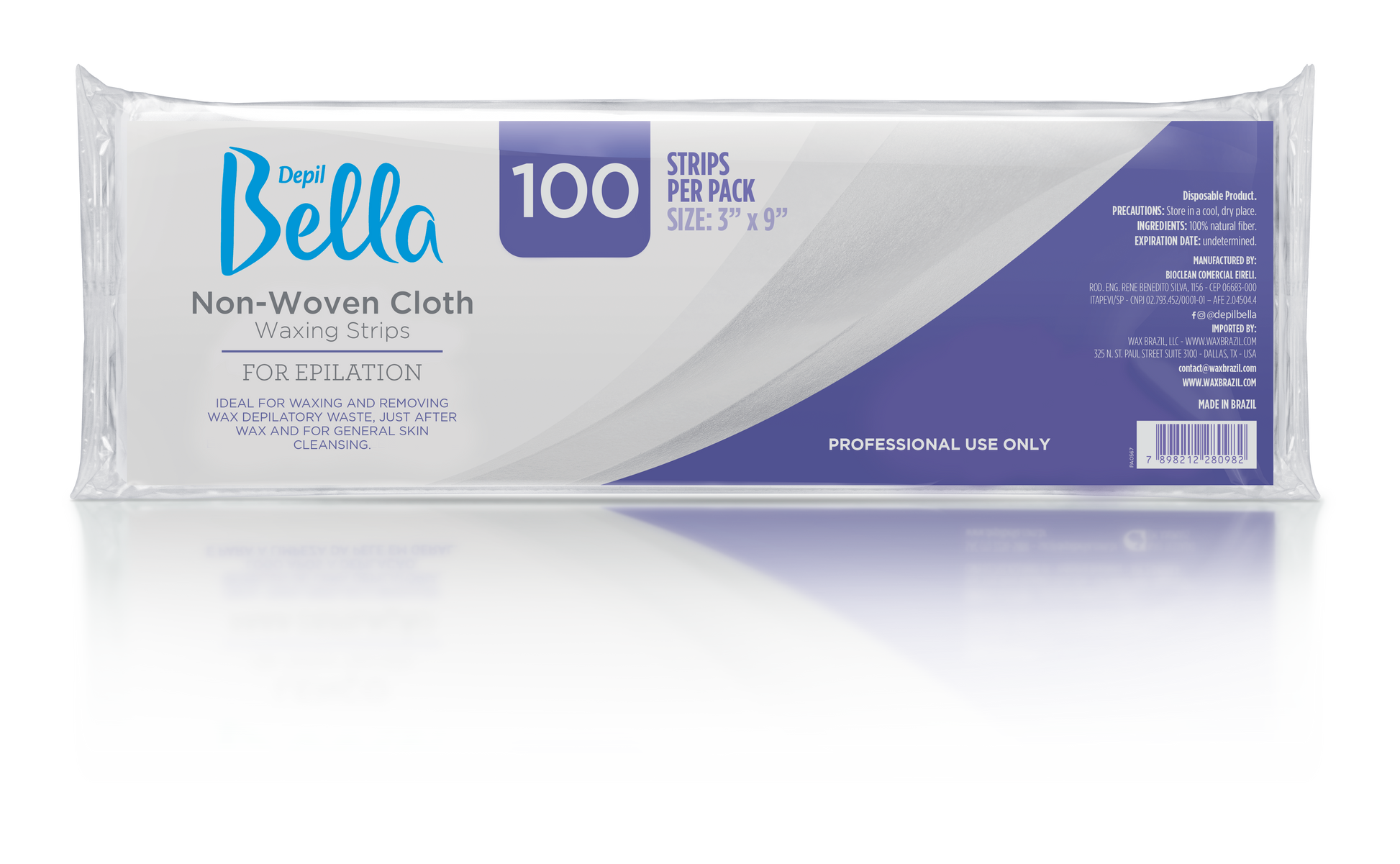 DEPIL BELLA Non-Woven Cloth Waxing Strips - 100% Natural Fiber 200 Strip (2 PCS)-ACCESSORIES-DEPILBELLA