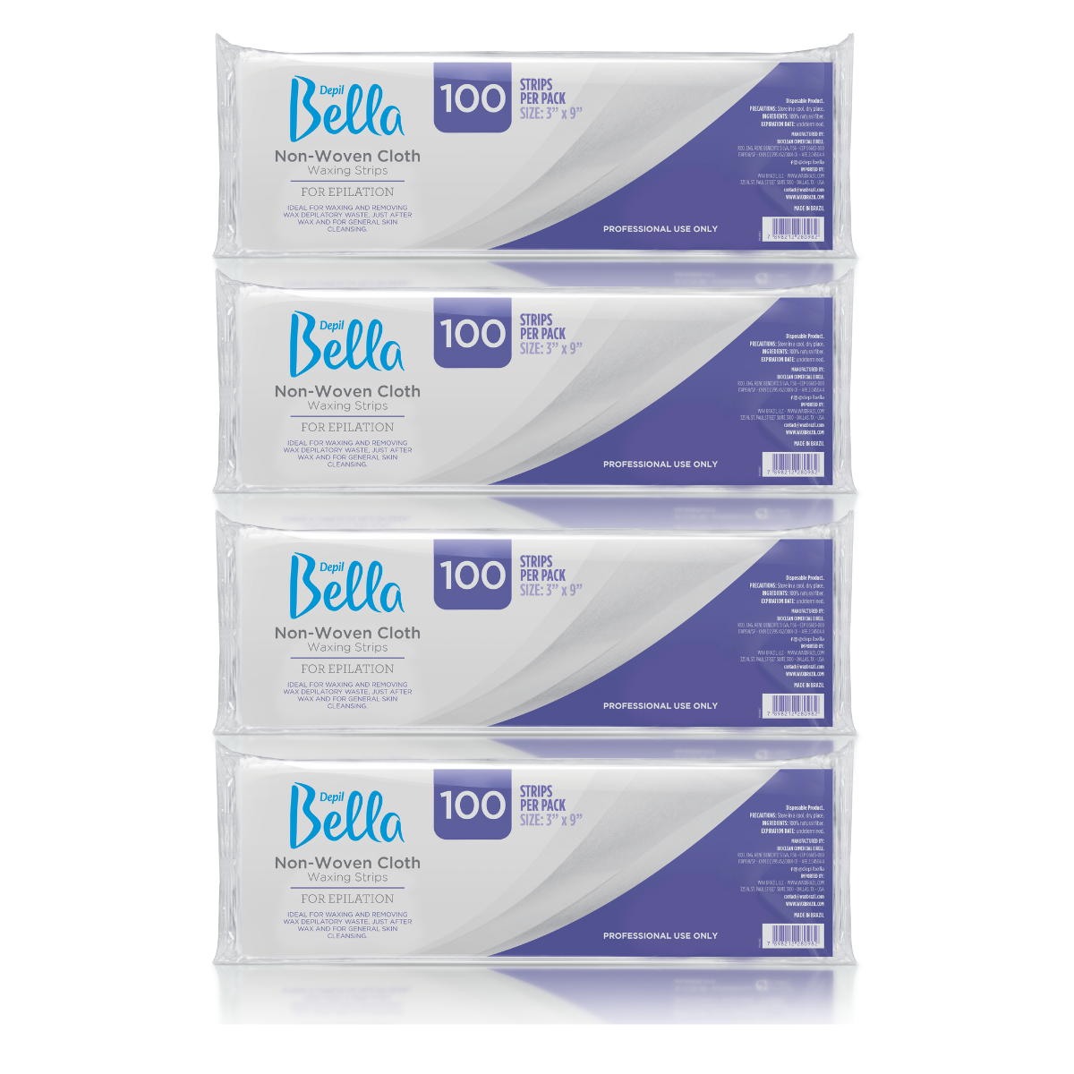 DEPIL BELLA Non-Woven Cloth Waxing Strips - 100% Natural Fiber 400 Strip (4 PCS)-ACCESSORIES-DEPILBELLA