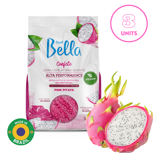 Depil Bella Pink Pitaya Confetti Hard Wax Beads - High-Performance Hair Removal | Vegan 2.2 lbs (3 UND)