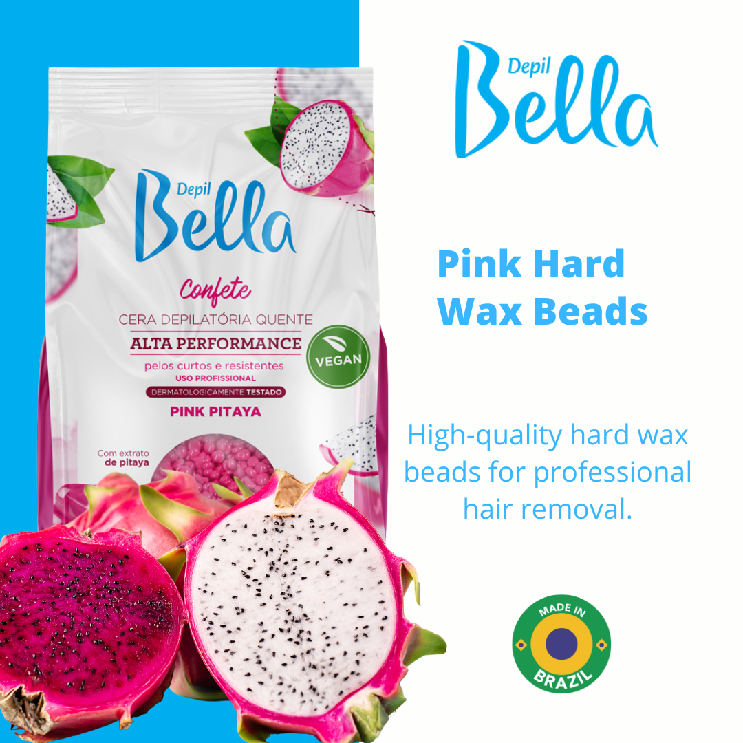 Depil Bella Pink Pitaya Confetti Hard Wax Beads- High-Performance Hair Removal, Vegan 2.2 lbs (10 Units Offer)