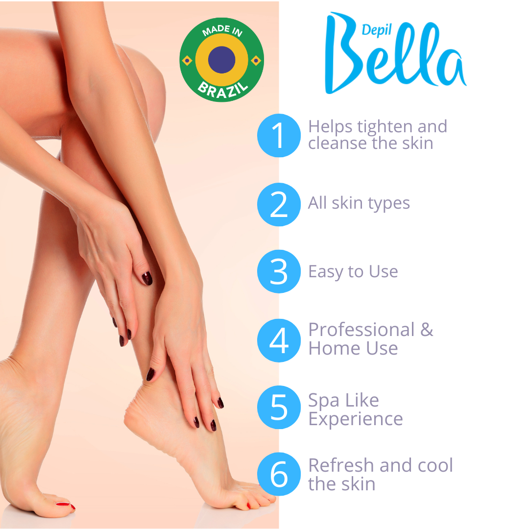 Depil Bella Pre-Waxing Astringent Lotion, Mint Extract, 500ml - Prepares Skin for Smooth Waxing (3 Units Offer)