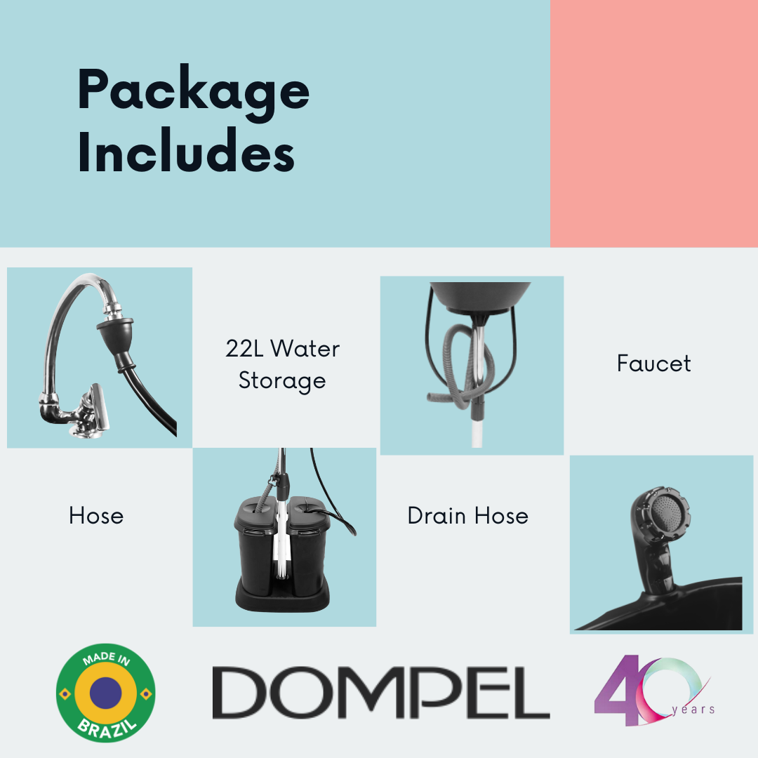 Dompel Dual-Basin Portable Wash Unit – 22L Water Storage (No Pump Included)