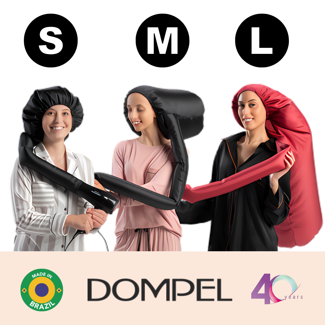 Dompel Black Satin Diffuser Cap | Enhance Hair Drying, Reduce Frizz, Protect Hair Elastic Band and Rubber Element for a Secure Fit (SIZE L)