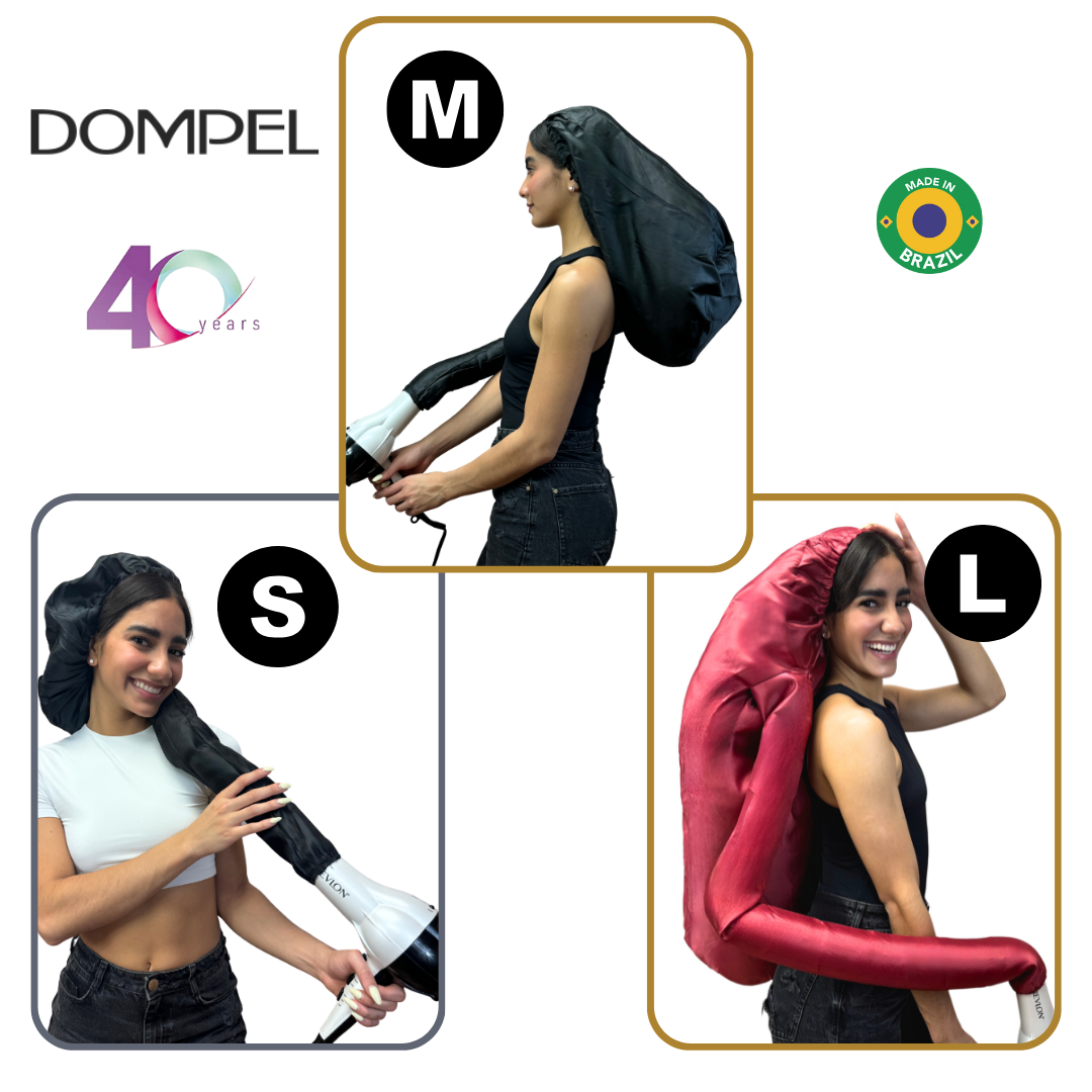 Dompel Black Satin Diffuser Cap | Enhance Hair Drying, Reduce Frizz, Protect Hair Elastic Band and Rubber Element for a Secure Fit (SIZE S)