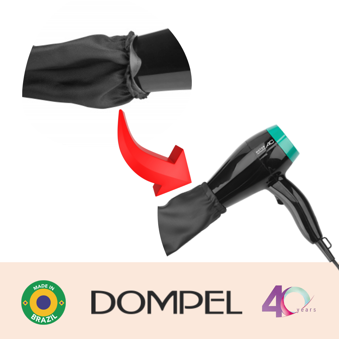 Dompel Black Satin Diffuser Cap | Enhance Hair Drying, Reduce Frizz, Protect Hair Elastic Band and Rubber Element for a Secure Fit (SIZE S)