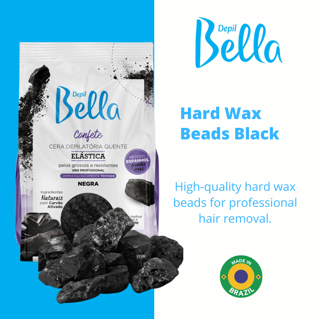 Depil Bella Black Elastic Confetti Hard Wax Beads – Professional-Grade, Low Melt Formula for Coarse Hair, 2.2 lbs (10 UNITS)-HARDWAX-DEPILBELLA