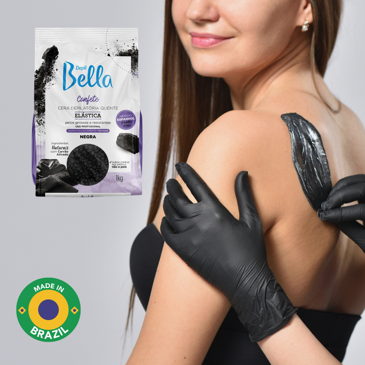 Depil Bella Black Elastic Confetti Hard Wax Beads – Professional-Grade, Low Melt Formula for Coarse Hair, 2.2 lbs (10 UNITS)-HARDWAX-DEPILBELLA