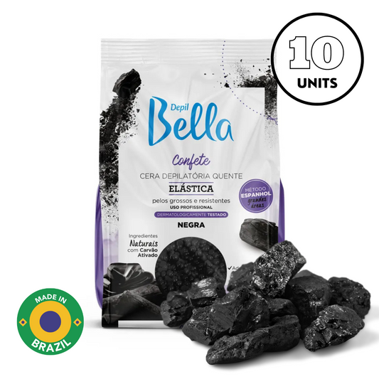 Depil Bella Black Elastic Confetti Hard Wax Beads – Professional-Grade, Low Melt Formula for Coarse Hair, 2.2 lbs (10 UNITS)-HARDWAX-DEPILBELLA