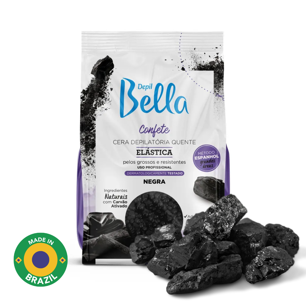 Depil Bella Black Elastic Confetti Hard Wax Beads – Professional-Grade, Low Melt Formula for Coarse Hair, 2.2 lbs (20 UNITS)-HARDWAX-DEPILBELLA