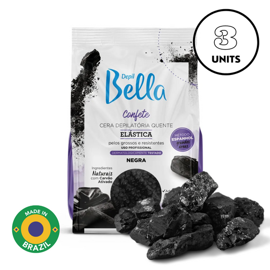 Depil Bella Black Elastic Confetti Hard Wax Beads – Professional-Grade, Low Melt Formula for Coarse Hair, 2.2 lbs (3 UNITS)-HARDWAX-DEPILBELLA