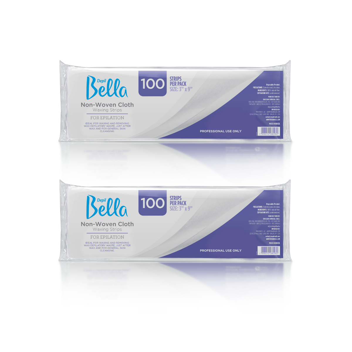 Depil Bella Bundle - 200 Non-Woven Cloths, 4 Roll-On Honey Wax, Pre-Wax Astringent Lotion, Wax-Off Moisturizing Oil, and Purple Plastic Case-SOFTWAX-DEPILBELLA