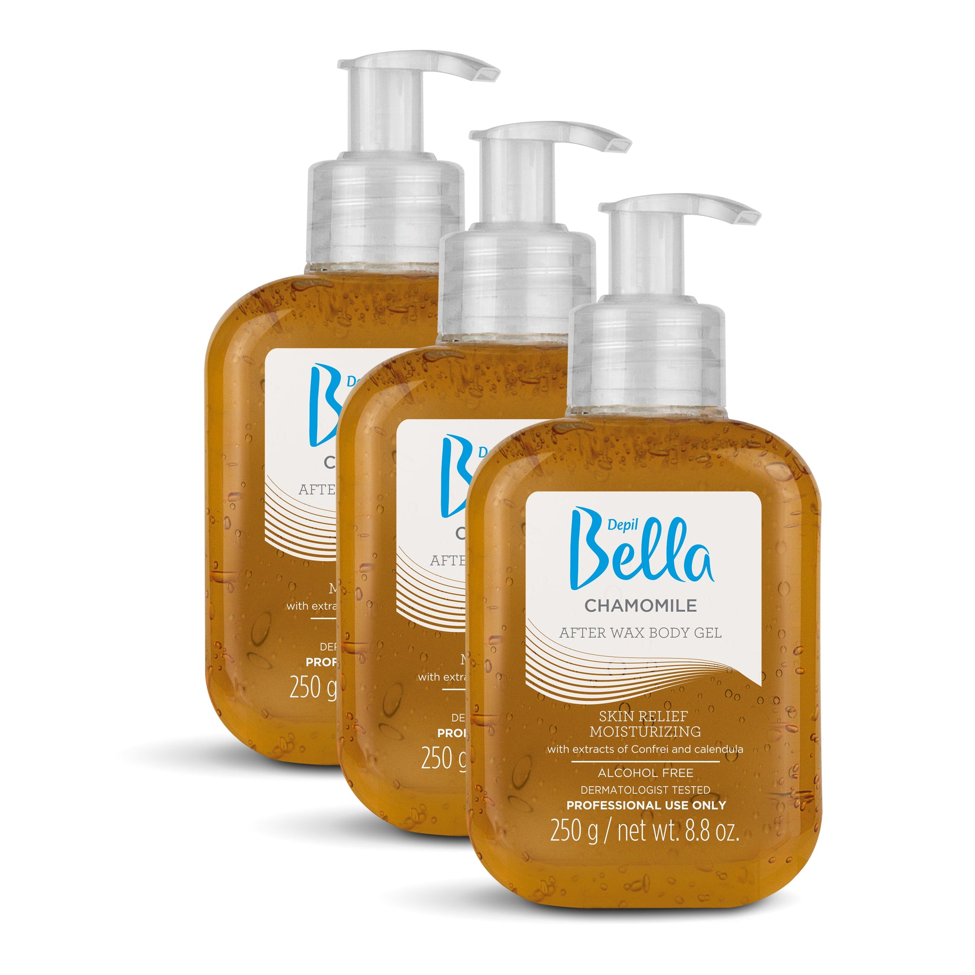 Depil Bella Chamomile Post-Waxing Body Gel 250g (3 Units Offer)-LOTIONS-DEPILBELLA