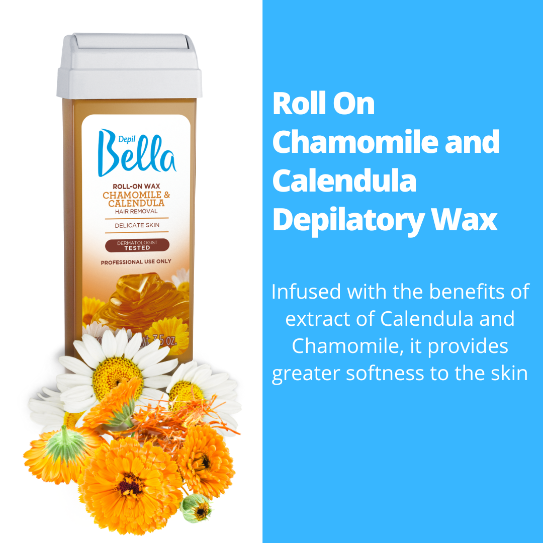 Depil Bella Chamomile and Calendula Roll-On Depilatory Wax, 3.52oz (2 Units Offer)-SOFTWAX-DEPILBELLA