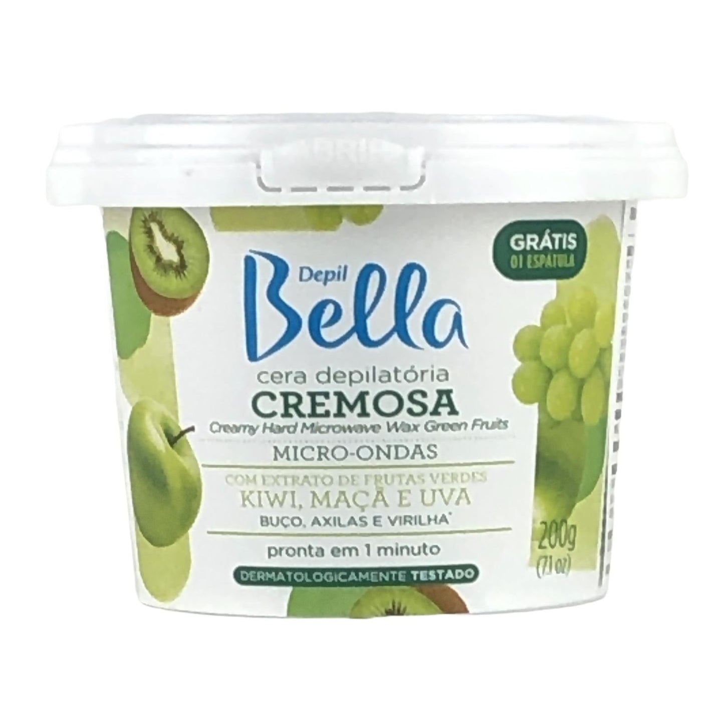 Depil Bella Creamy Hard Wax Microwave Green Fruits Wax 200g-HARDWAX-DEPILBELLA