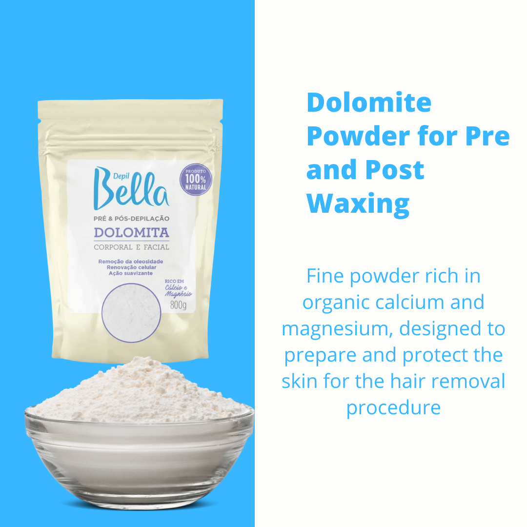 Depil Bella Dolomite Powder for Pre and Post Waxing, Body and Facial - 800G-PRE-WAX-DEPILBELLA