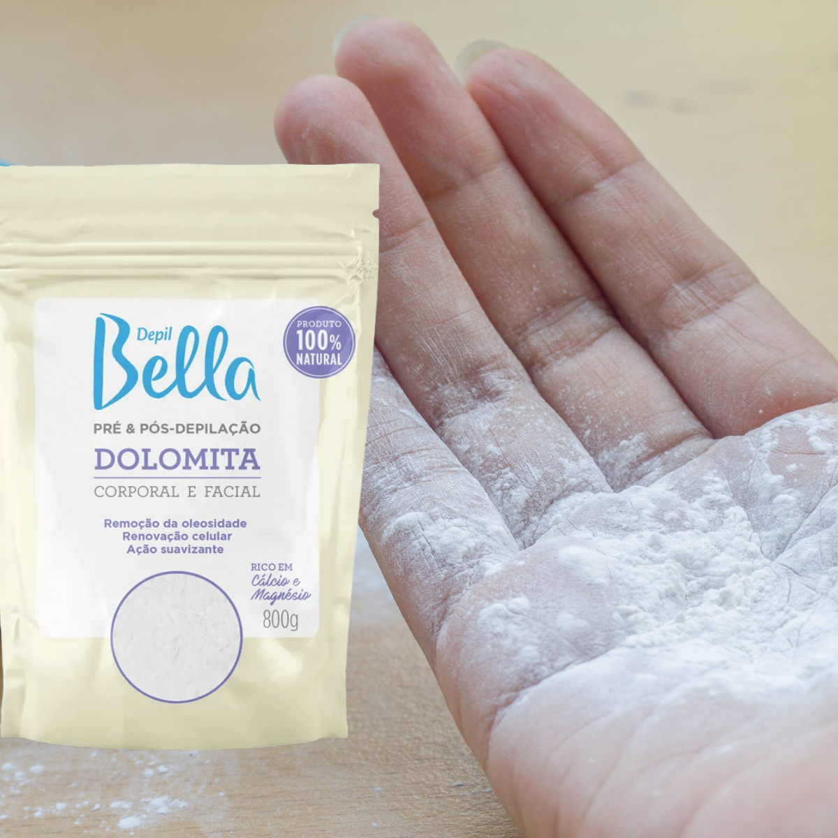 Depil Bella Dolomite Powder for Pre and Post Waxing, Body and Facial - 800G-PRE-WAX-DEPILBELLA