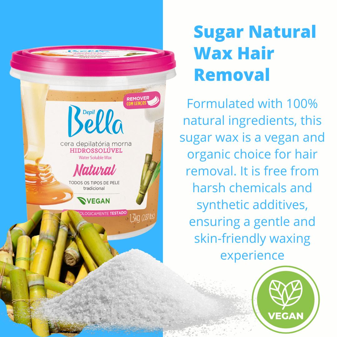 Depil Bella Full Body Sugar Wax, Natural Hair Remover, Easy, Gentle & Effective (2.87 LBS - 10.6oz)-SUGAR WAX-DEPILBELLA