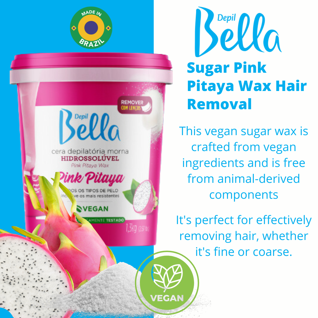 Depil Bella Full Body Sugar Wax Pink Pitaya, Hair Remover, Vegan - (2.87 LBS)-SUGAR WAX-DEPILBELLA