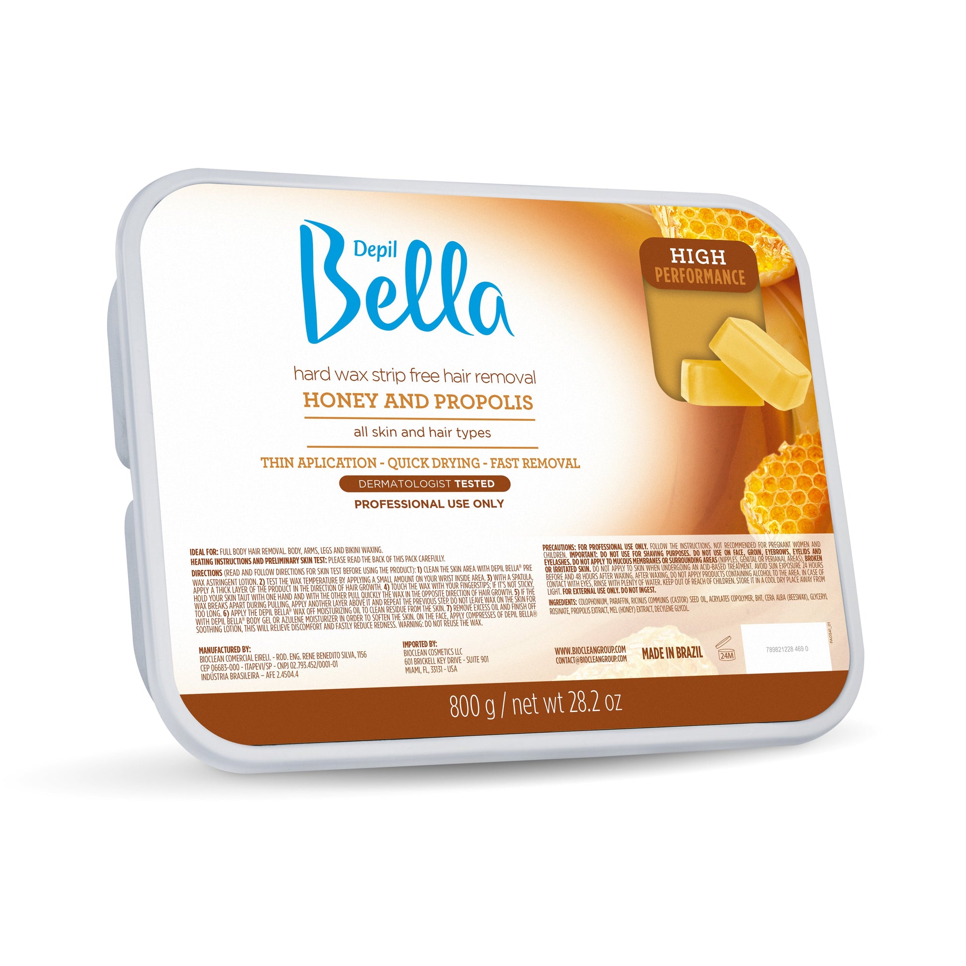 Depil Bella High Performance Hard Wax with Honey and Propolis, 28.2 Oz (12 Units Offer)-HARDWAX-DEPILBELLA