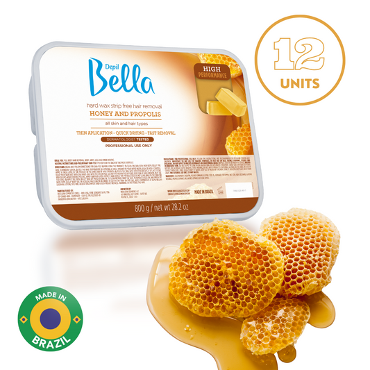 Depil Bella High Performance Hard Wax with Honey and Propolis, 28.2 Oz (12 Units Offer)-HARDWAX-DEPILBELLA