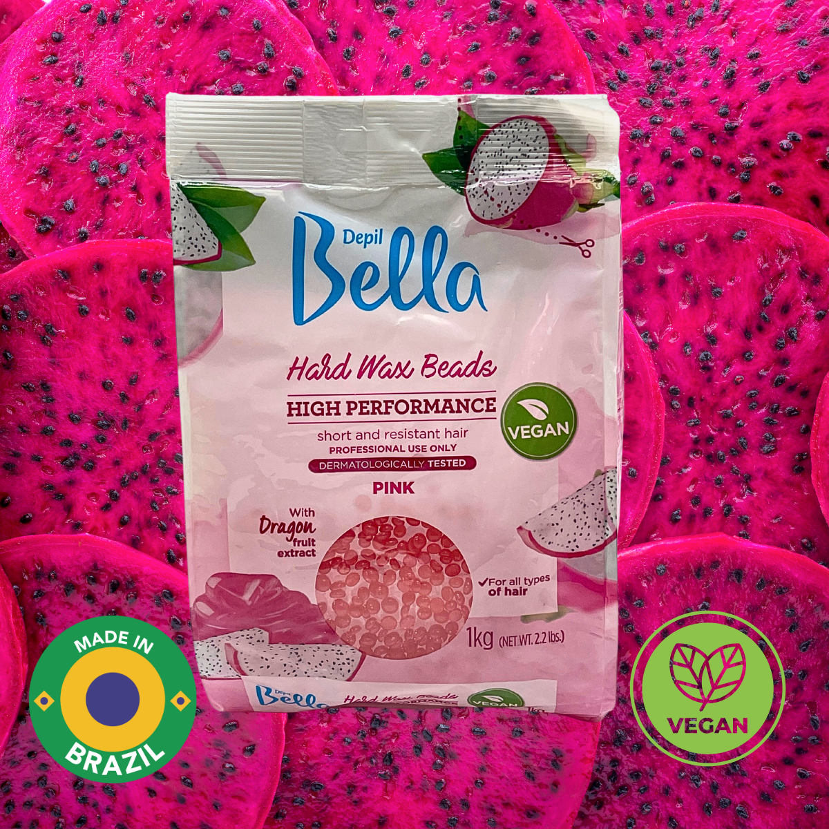 Depil Bella Pink Pitaya Confetti Hard Wax Beads - High-Performance Hair Removal | Vegan 2.2 lbs-HARDWAX-DEPILBELLA