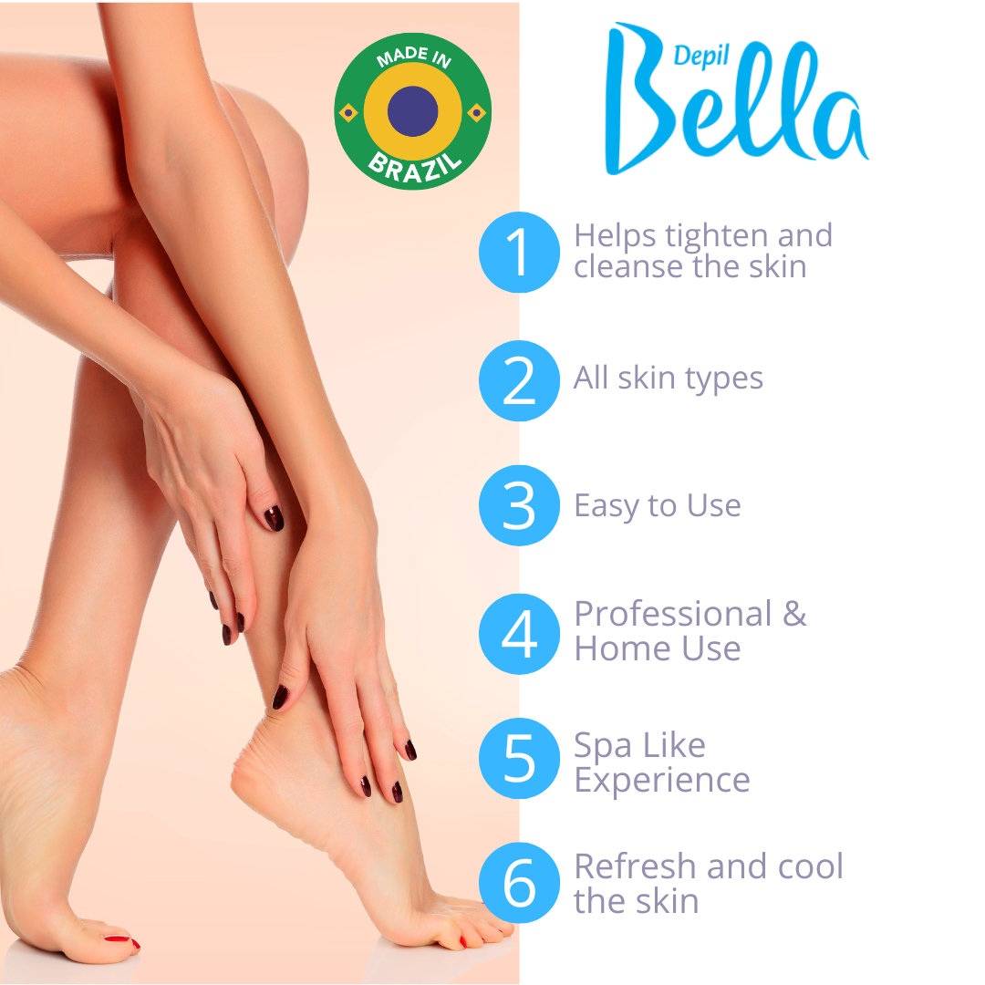 Depil Bella Pre-Waxing Astringent Lotion, Mint Extract, 500ml - Prepares Skin for Smooth Waxing (6 Units Offer)-LOTIONS-DEPILBELLA