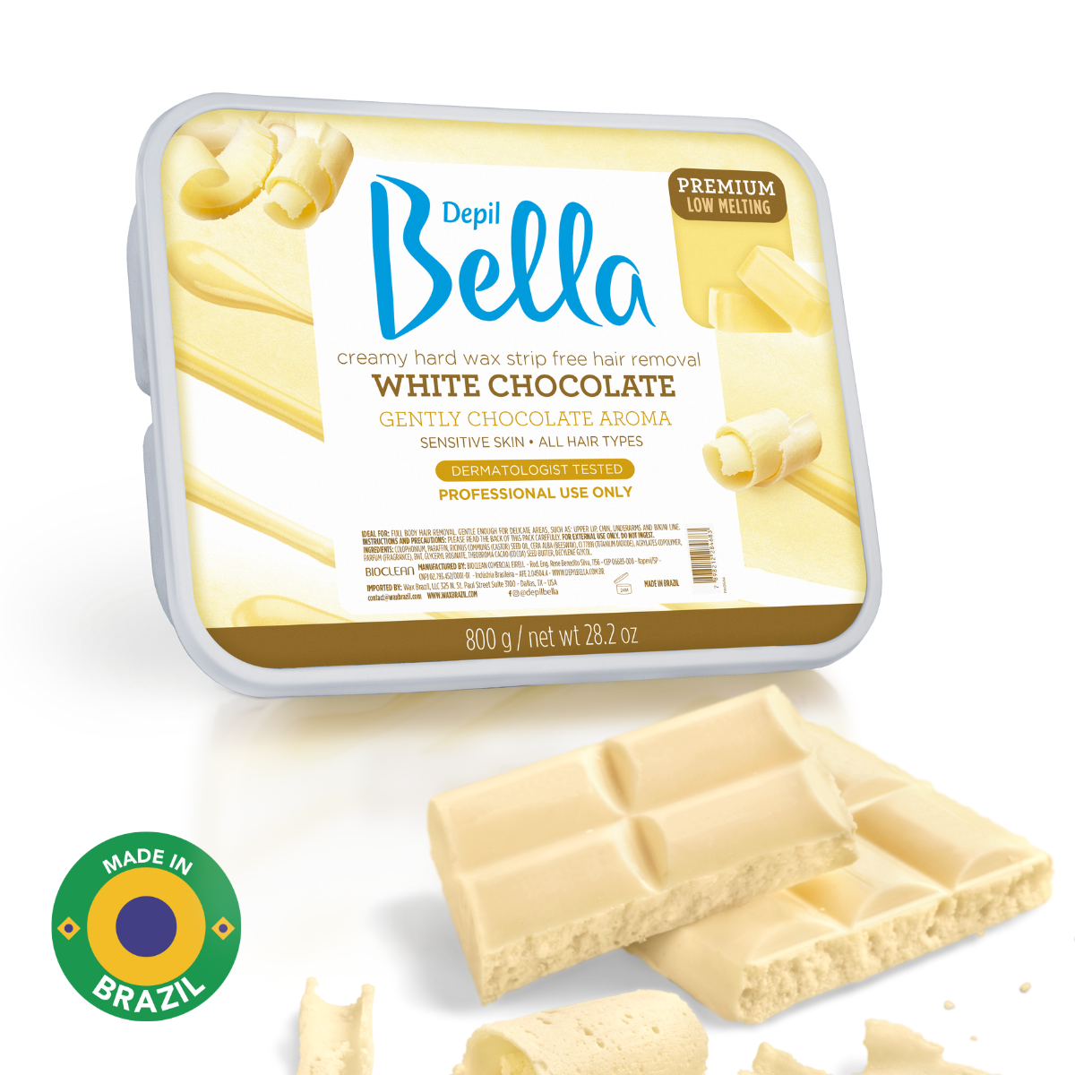 Depil Bella Premium Hard Wax with White Chocolate - 28.2 Oz-HARDWAX-DEPILBELLA