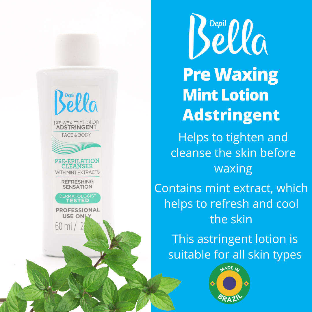 Depil Bella Waxing Bundle: Pre-Wax Astringent Lotion with Mint & Post-Wax Oil with Cotton Seed, 60 ml Each-LOTIONS-DEPILBELLA