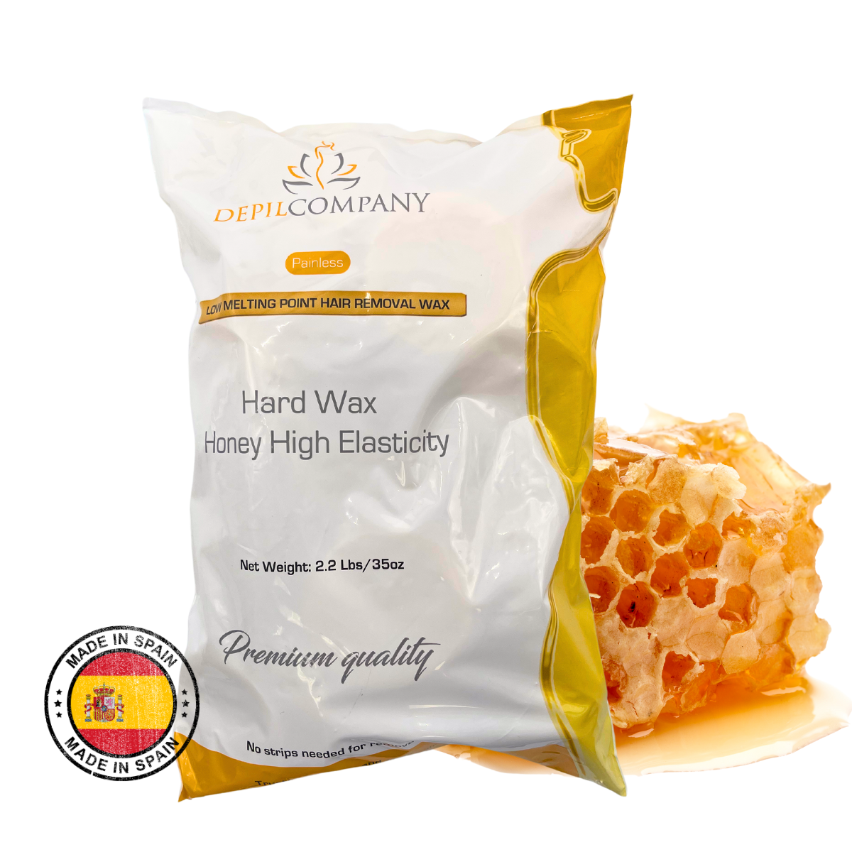 Depilcompany Hard Wax Honey – Professional High-Yield Hard Wax, 2.2 lbs (1 UND)-HARDWAX-Depilcompany