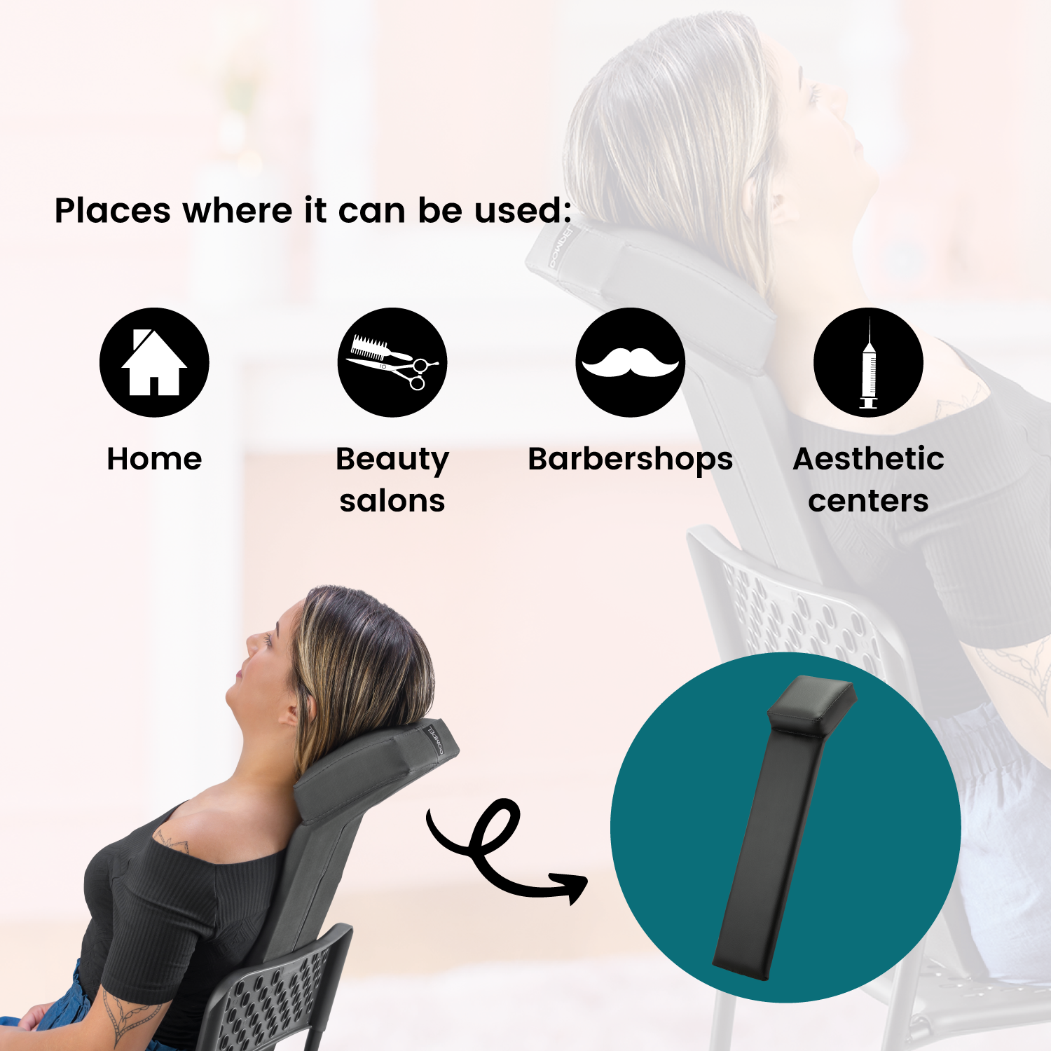 Dompel Headrest Accessory for Makeup Chair Model 3074-HAIR STYLIST-DOMPEL