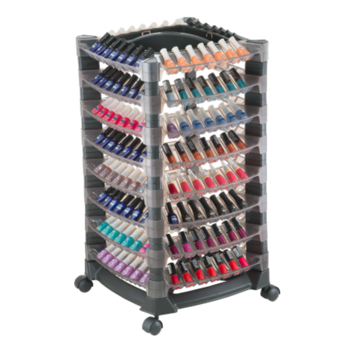 Dompel Manicure Trolley Lotus - 8 Shelves, Holds 224 Nail Polishes - Model 5017 - Organized & Efficient Storage-NAILS ACCESSORIES-DOMPEL