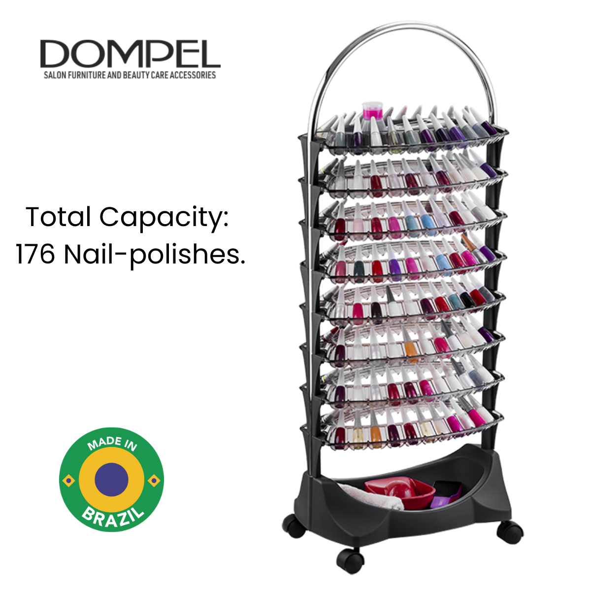 Dompel Manicure Trolley Smaltbell Classic 8 Trays Model 3391C-NAILS ACCESSORIES-DOMPEL