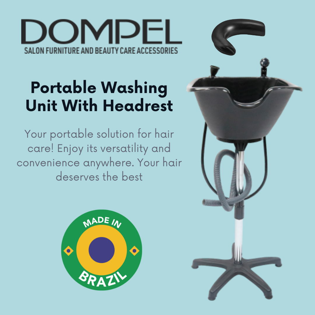 Dompel Portable Wash Unit with Drain Hose, Faucet and Headrest Model 1890-HEAD-HAIR STYLIST-DOMPEL