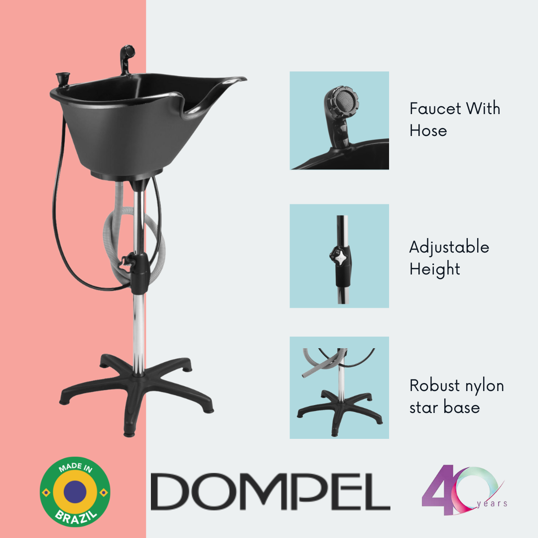 Dompel Portable Wash Unit with Drain Hose, Faucet and Headrest Model 1890-HEAD-HAIR STYLIST-DOMPEL