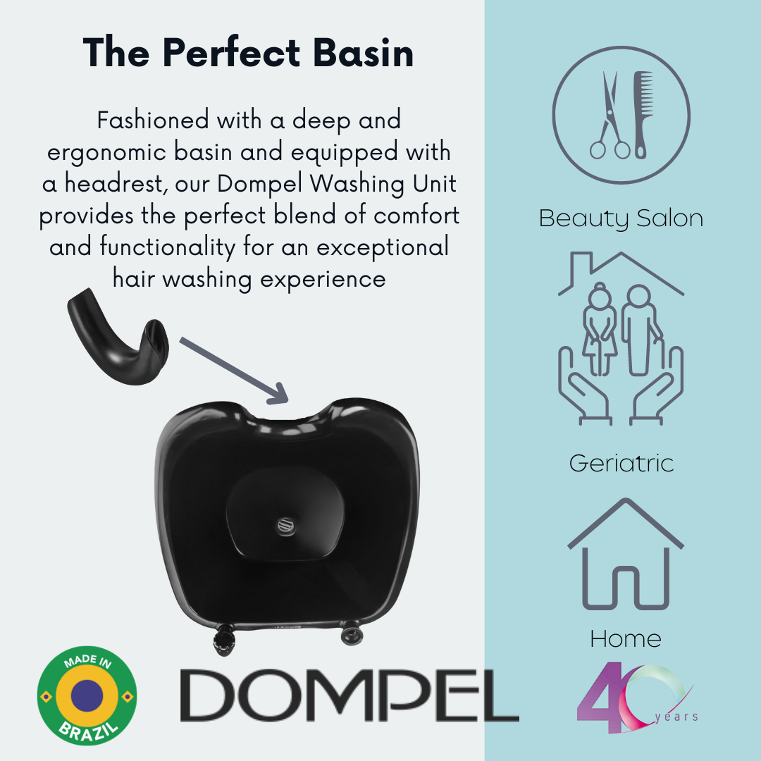 Dompel Portable Wash Unit with Drain Hose, Faucet and Headrest Model 1890-HEAD-HAIR STYLIST-DOMPEL