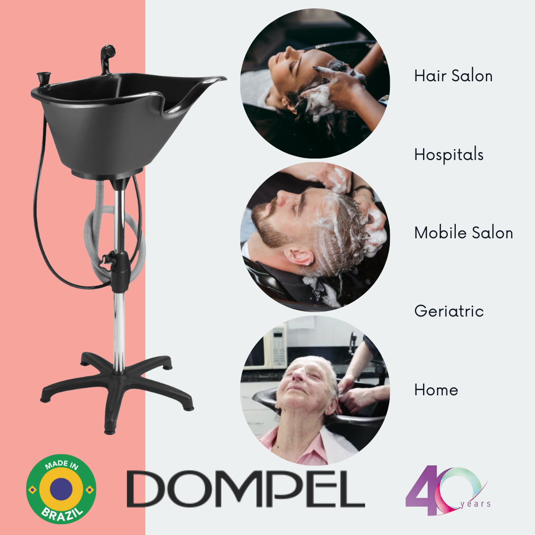 Dompel Portable Wash Unit with Drain Hose, Faucet and Headrest Model 1890-HEAD-HAIR STYLIST-DOMPEL