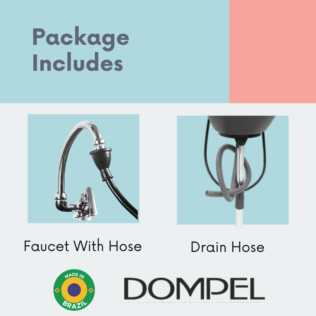 Dompel Portable Wash Unit with Drain Hose and Faucet Model 1890-HAIR STYLIST-DOMPEL