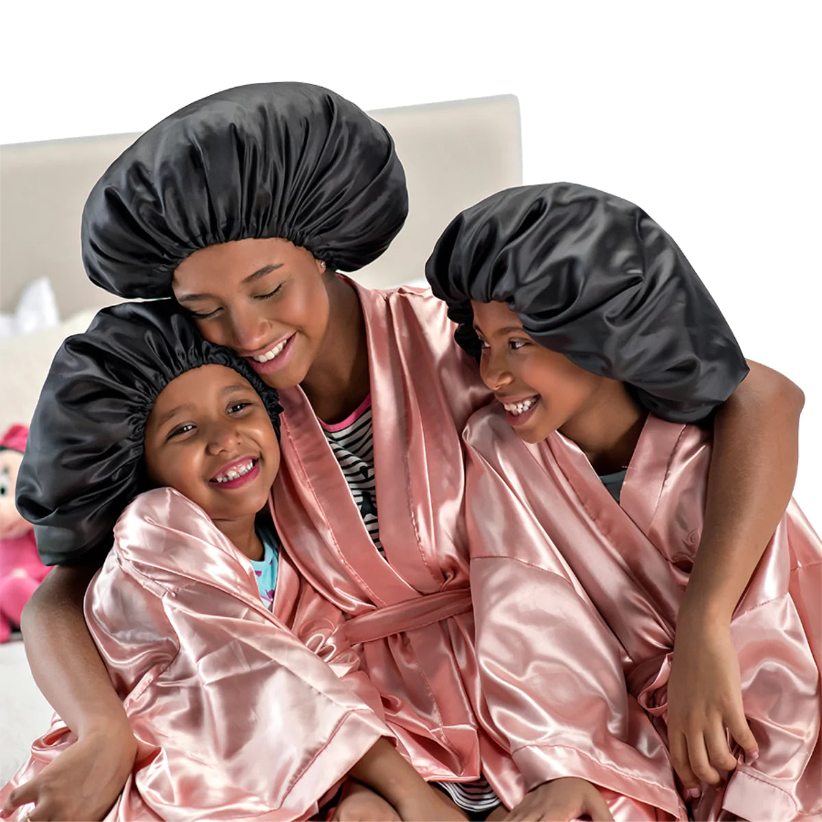 Dompel Satin Hair Cap for Frizz-Free Sleep, Model 392 (2 PCS)-HAIR STYLIST-DOMPEL