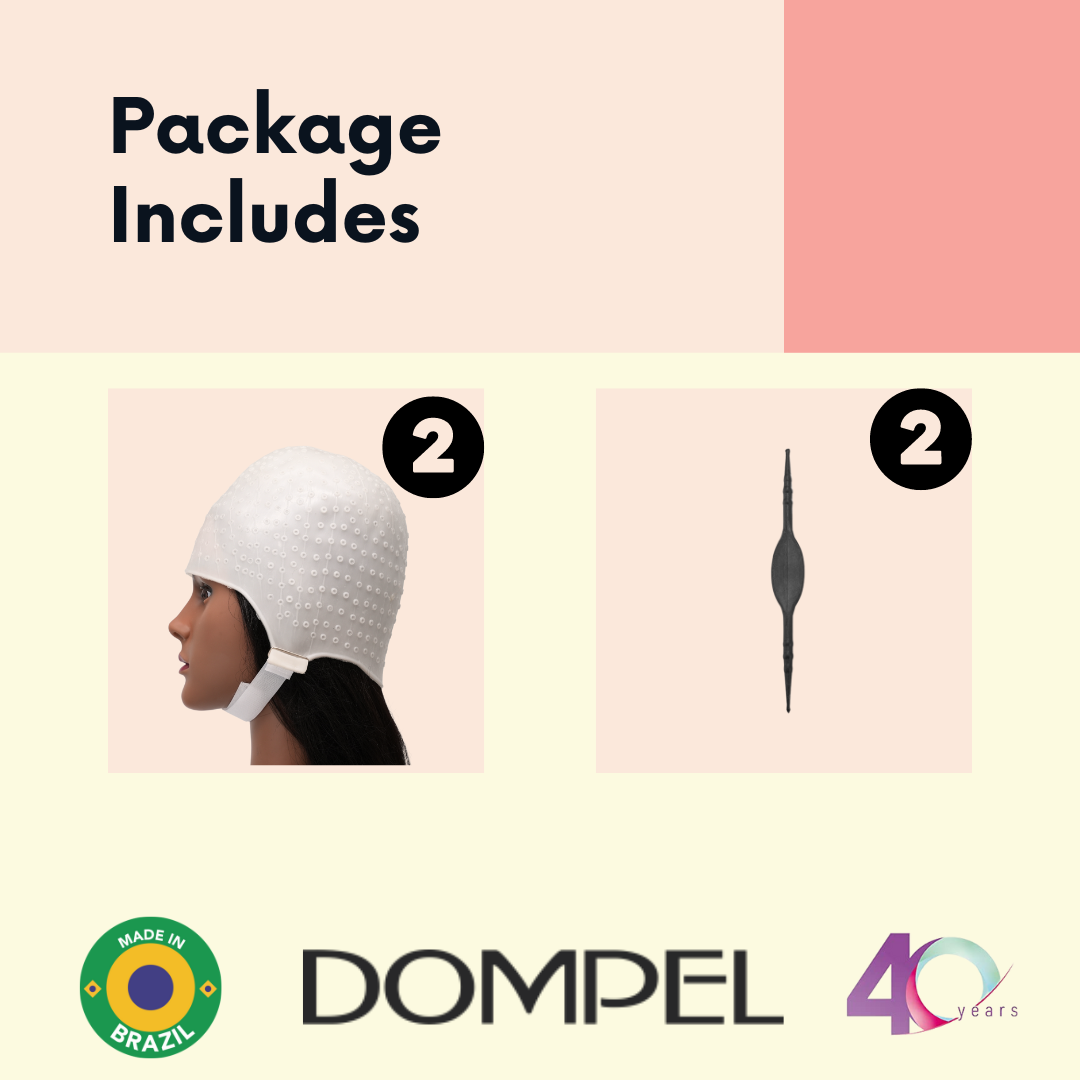 Dompel Silicone Highlight Hair Cap with Needle | Model 233 CA (2 PCS)-HAIR STYLIST-DOMPEL