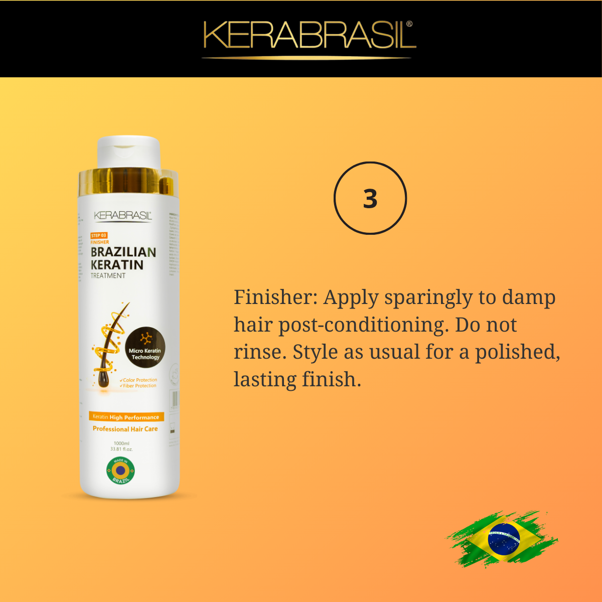 KERABRASIL Brazilian Keratin Hair Care Set - 1L Shampoo, 1L Treatment Cream, 1L Finisher - Complete Smoothing System-KERABRASIL