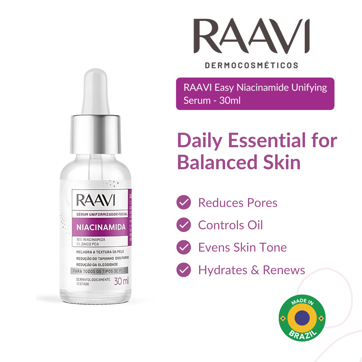 RAAVI Easy Niacinamide Unifying Serum - 30ml-raavicosmetics