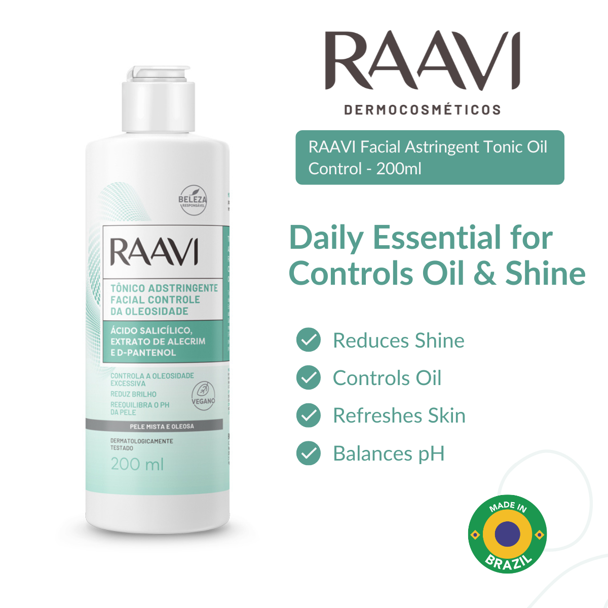 RAAVI Facial Astringent Tonic Oil Control - 200ml-raavicosmetics