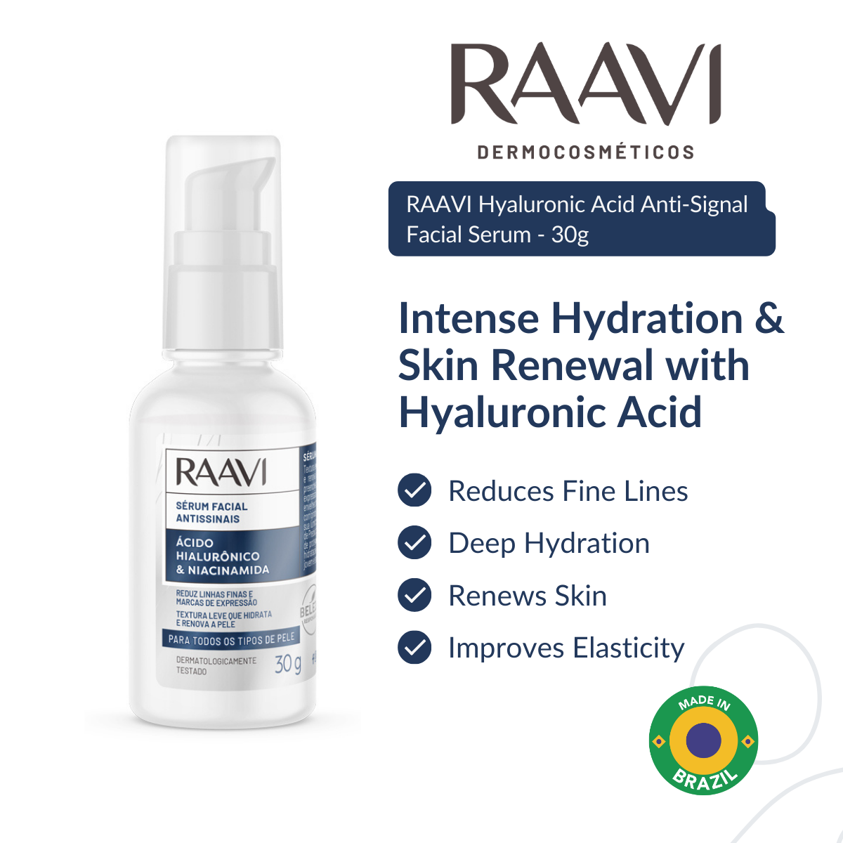 RAAVI Hyaluronic Acid Anti-Signal Facial Serum - 30g-raavicosmetics