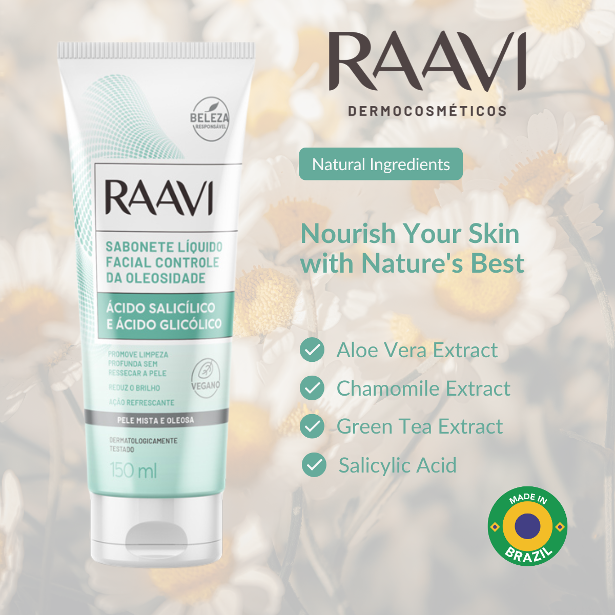 RAAVI Oil Control Facial Liquid Soap - 150ml-raavicosmetics