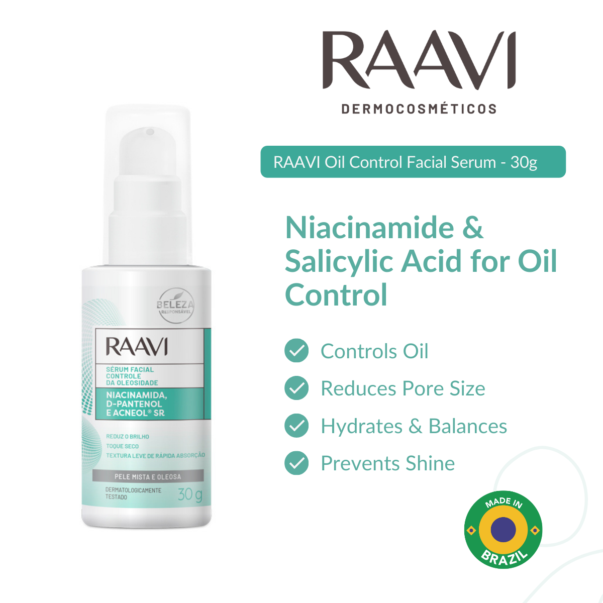 RAAVI Oil Control Facial Serum - 30g-raavicosmetics