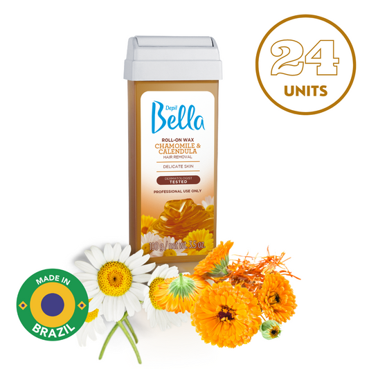 Depil Bella Chamomile and Calendula Wax Roll-On for Delicate Skin - 3.5 Oz