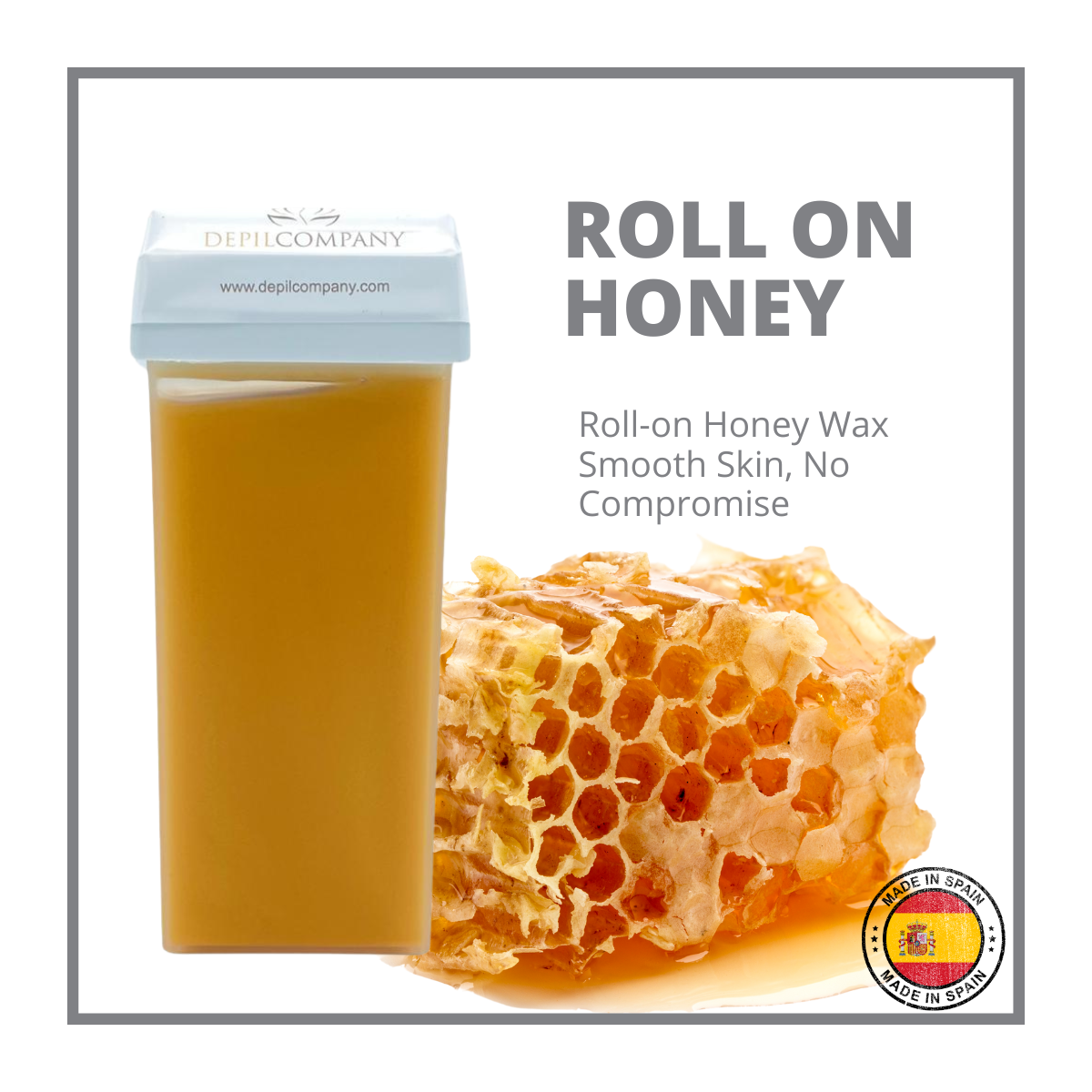 Depilcompany Roll-on Honey Wax, 6 units pack, smooth skin, no compromise, with honeycomb background