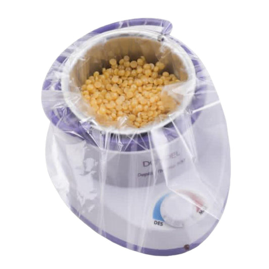 Dompel Plastic Refill for wax warmers, shown with yellow wax beads in a heating container